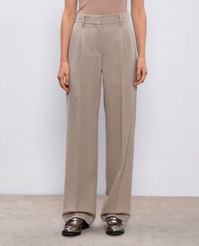 Brunello Cucinelli Бежевые брюки с шерстью MP580P8708