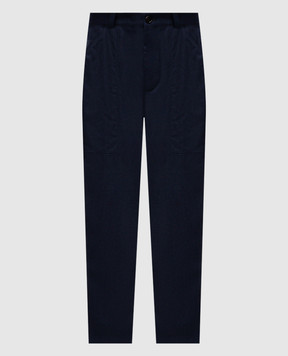 Brunello Cucinelli Синие брюки из шерсти ME226H0680