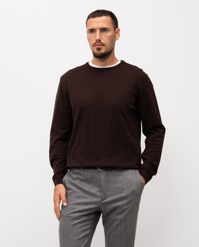 Cashmere&Whiskey Коричневый джемпер из шерсти 92392