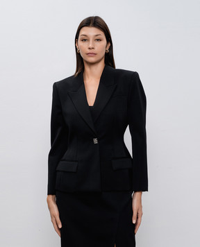 Givenchy Чорний жакет з вовни з емблемою 4G BW30JM15CT