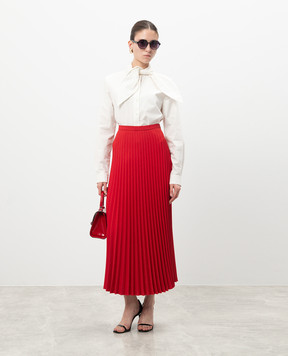 Christian Dior Червона сукня гофре з вовни та шовку 7A21329A1166