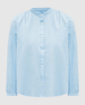 Woolrich Блакитна блуза з льоном CFWWSI0187FRUT3724