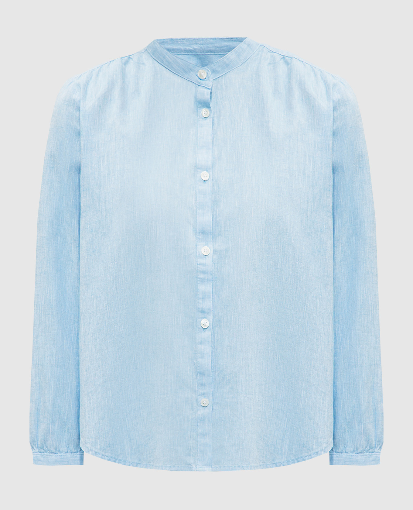 Blue blouse with linen