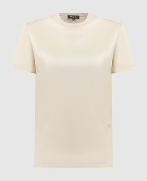 Loro Piana Бежевая футболка с вышивкой FAI5069