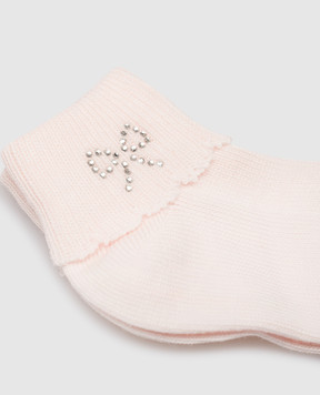 RiminiVeste Дитячі рожеві шкарпетки Coccoli з кристалами LOLLO3FS