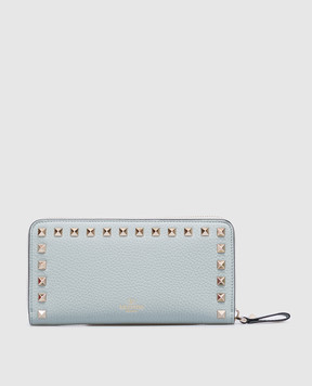 Valentino Зелений шкіряний гаманець з пірамідками ROCKSTUD 6W2P0645VSH