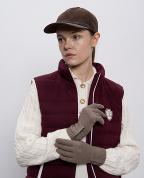 Brunello Cucinelli Коричневі рукавички з кашеміру M12147189