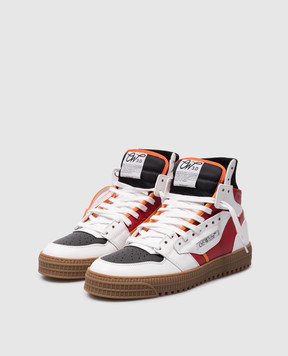 Off-White Белые кожаные хайтопы 3.0 Off Court с нашивкой логотипа OMIA065S24LEA002