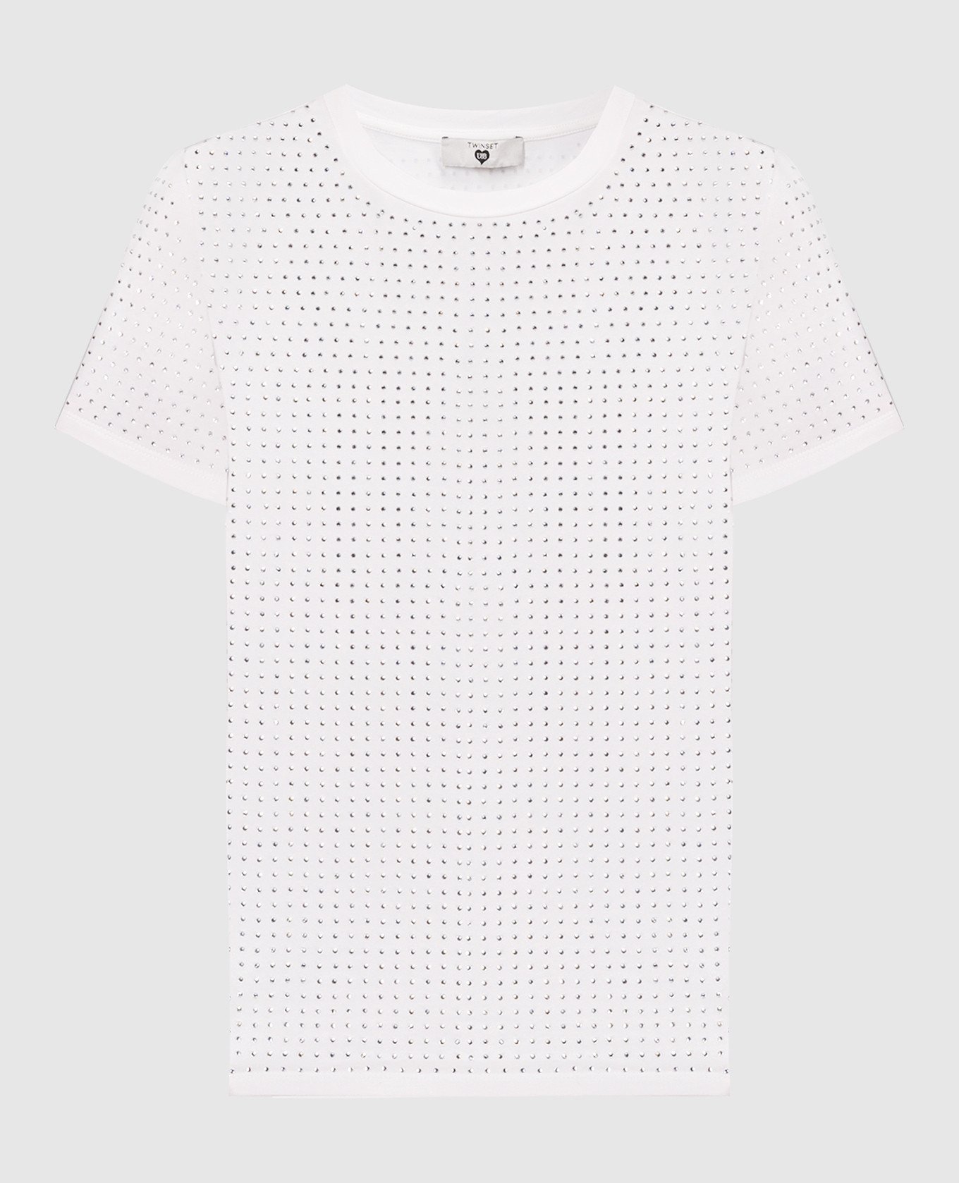 Белая футболка с кристаллами