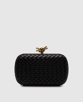 Bottega Veneta Чорний шкіряний мінодьєр з плетінням Intreccio 717622V01D1
