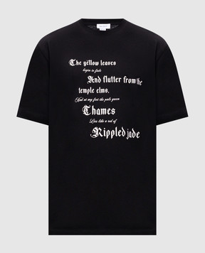 Alexander McQueen Чорна футболка з принтом 815069QTAC7