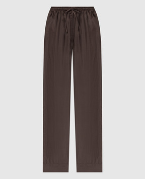 Asceno Коричневые пижамные брюки Aurelia из шелка. B035F03C397