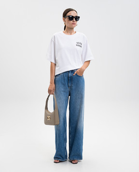 Dolce&Gabbana Біла футболка з вишивкою логотипа F8U10ZGDDBB
