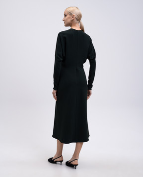 Victoria Beckham Зелена сукня міді Dolman 1325WDR005231A