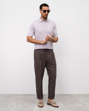 Brunello Cucinelli Фиолетовое поло с льном M2L00315