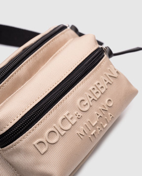 Dolce&Gabbana Дитяча бежева поясна сумка з логотипом EM0103AB124