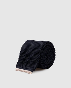 Brunello Cucinelli Синий галстук из шелка MI8700018P
