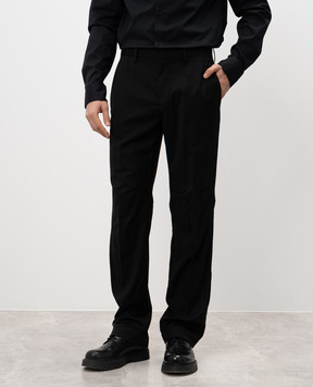 Helmut Lang Черные брюки из шерсти с логотипом O06HM202