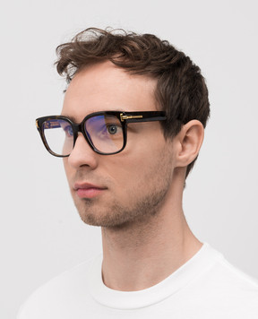 Tom Ford Коричневі окуляри BLUE BLOCK з ефектом черепахового панцира FT6030B