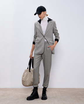 Twinset Серые джогеры в узор с логотипом 242TF2011