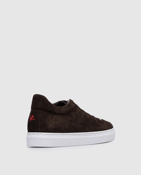 ISAIA Коричневые замшевые кеды с логотипом SNG018GOAT5