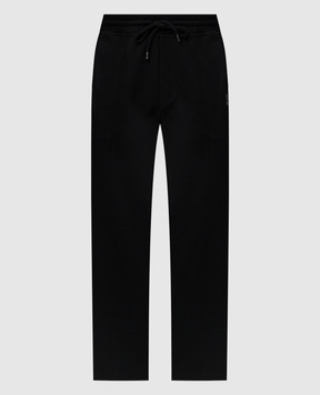 Brunello Cucinelli Черные спортивные брюки с принтом логотипа MM8313251G