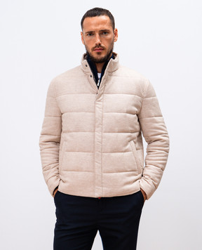 Kiton Бежевая куртка из шерсти и кашемира UW1878V0411F