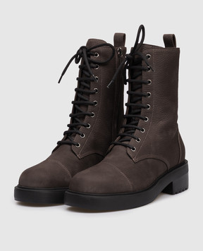 Giuseppe Zanotti Коричневі черевики з нубуку на хутрі I570008