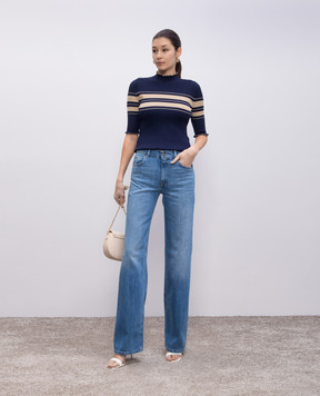 Twinset Синій топ в смужку з люрексом 251TP3420