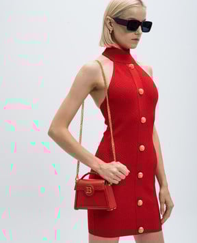 Balmain Червона шкіряна сумка B-Buzz Dynasty  DN0DA907LRHA