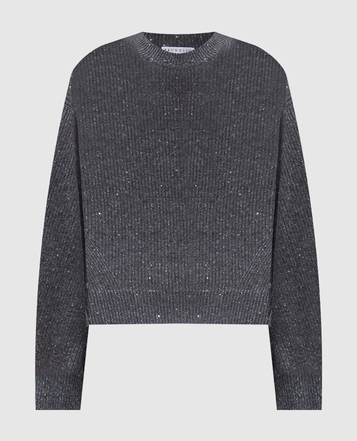 

Серый свитер из кашемира и шерсти с пайетками, Свитера