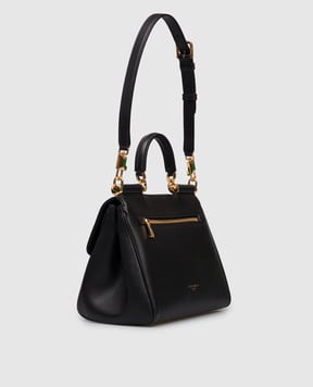 Dolce&Gabbana Чорна шкіряна сумка сетчел My Sicily BB7781B7321