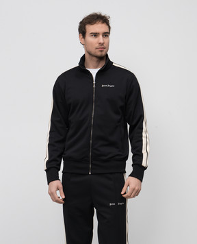 Palm Angels Чорна спортивна куртка з вишивкою логотипа PMBD058C99FAB002
