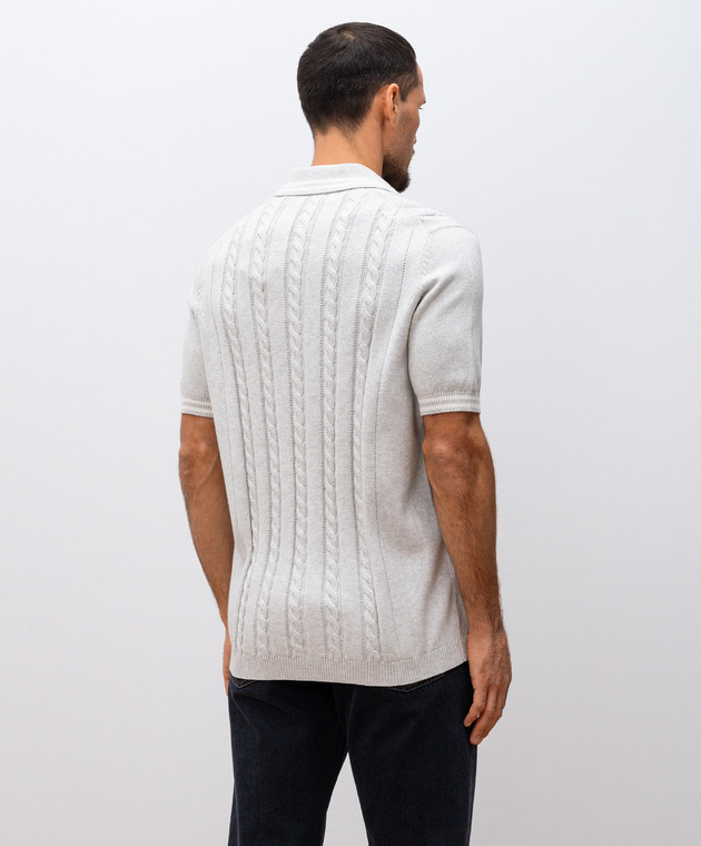Brunello Cucinelli Сірий кардиган з коротким рукавом з нашивкою емблеми логотипа M28707915T зображення 4