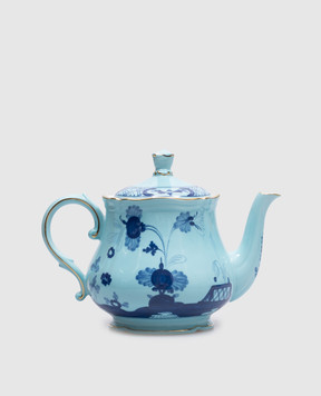 Ginori 1735 Голубой фарфоровый чайник-заварник из коллекции Oriente Italiano 600 мл 003RG00FTE400G00124300