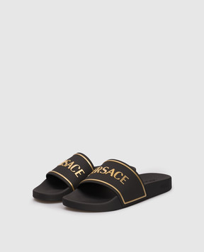 Versace Черные слайдеры с логотипом 10184961A17013