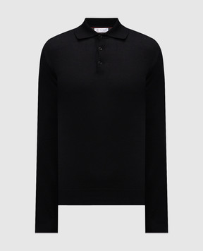 Brunello Cucinelli Черное поло с длинными рукавами M29800135