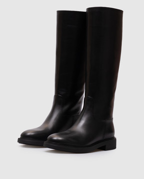 Gianvito Rossi Чорні шкіряні чоботи ASCOTT G8012820GOM