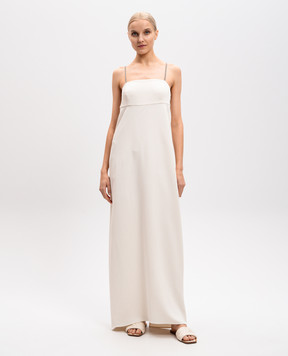 Brunello Cucinelli Біла сукня максі з шовком з ланцюжком моніль MA029A5334