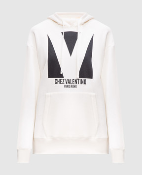 Valentino Белые худи с принтом логотипа 6B3MF24I960
