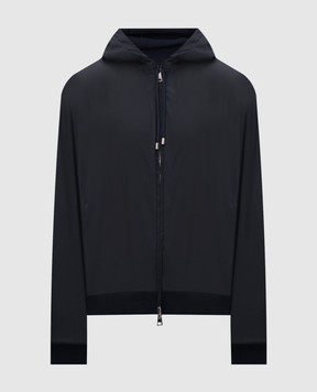Cashmere&Whiskey Синяя двусторонняя куртка с шерстью и кашемиром GM003134047662