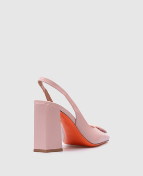 Santoni Розовые кожаные слингбеки с логотипом WDMP70407HA2NSZA