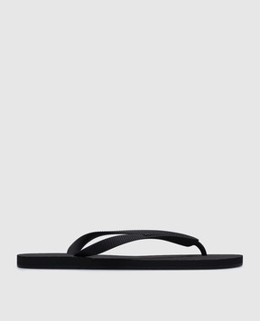 Vetements Черные шлепанцы с фактурным логотипом UA66SL100Bm