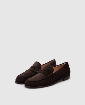 Gianvito Rossi Коричневі замшеві лофери Georgie G2534651CUO