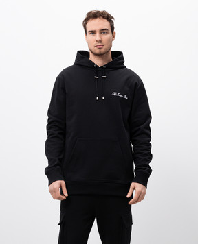 Balmain Черные худи с вышивкой логотипа DH1JT047BC78