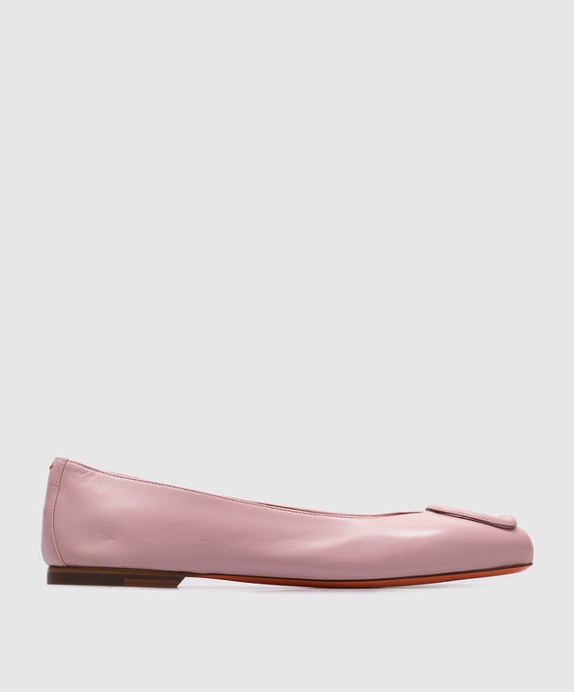 Santoni Розовые кожаные балетки WAAH71490KA1NKED