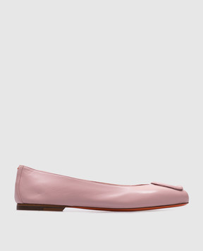 Santoni Розовые кожаные балетки WAAH71490KA1NKED