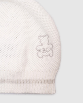 Brunello Cucinelli Детская белая шапка с вышивкой BB835NB44