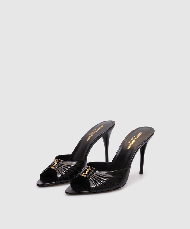 Saint Laurent Черные кожаные мюли Вabylone 799606AAC4K изображение 2