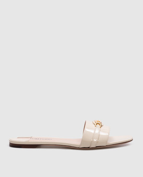 Tom Ford Бежевые кожаные лакированные шлепанцы W3526LCL072G